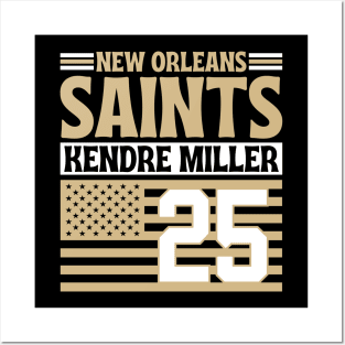 New Orleans Saints Miller 25 American Flag Football Posters and Art